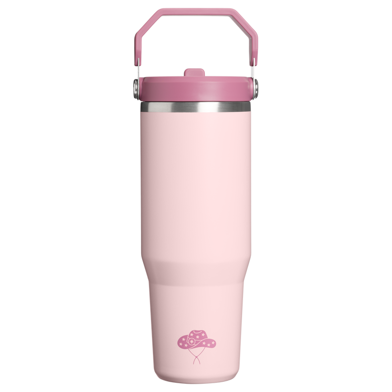 Stanley 1913 IceFlow Flip Straw Tumbler Sundown Collection 30 oz in Pink Dogwood Western | Back View