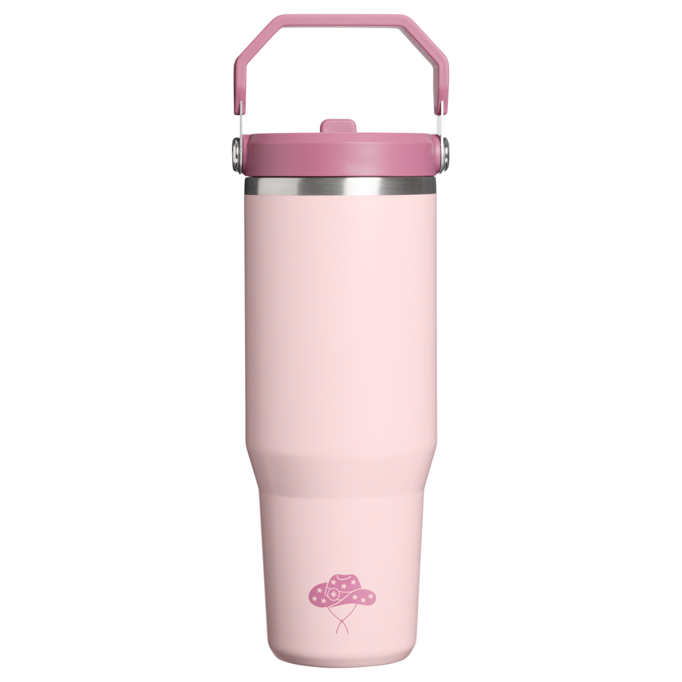 Stanley 1913 IceFlow Flip Straw Tumbler Sundown Collection 30 oz in Pink Dogwood Western | Back View