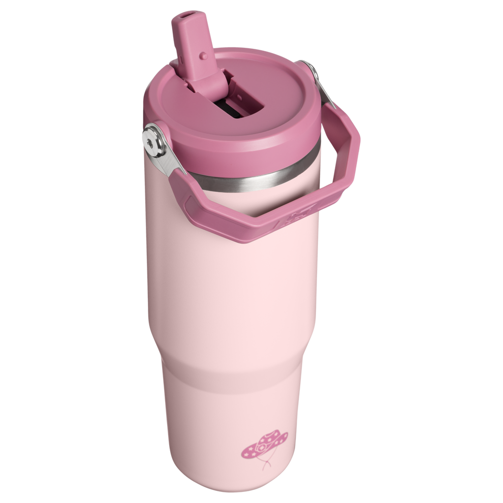 Stanley 1913 IceFlow Flip Straw Tumbler Sundown Collection 30 oz in Pink Dogwood Western | Back View