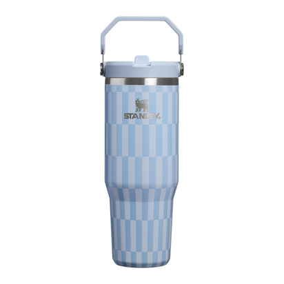 Stanley 1913 The IceFlow™ Flip Straw   Tumbler | 30 oz High Summer in Linen Blue Tile | Front View