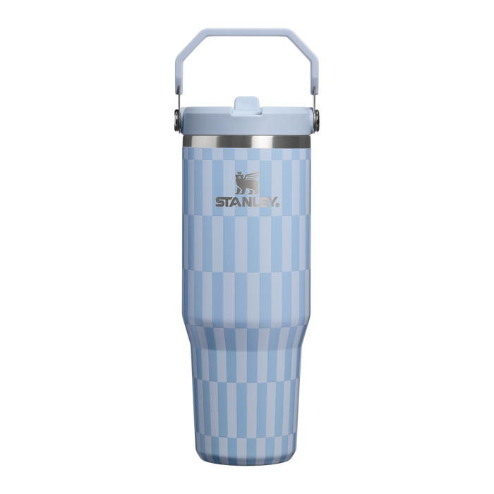 Stanley 1913 The IceFlow™ Flip Straw   Tumbler | 30 oz High Summer in Linen Blue Tile | Front View
