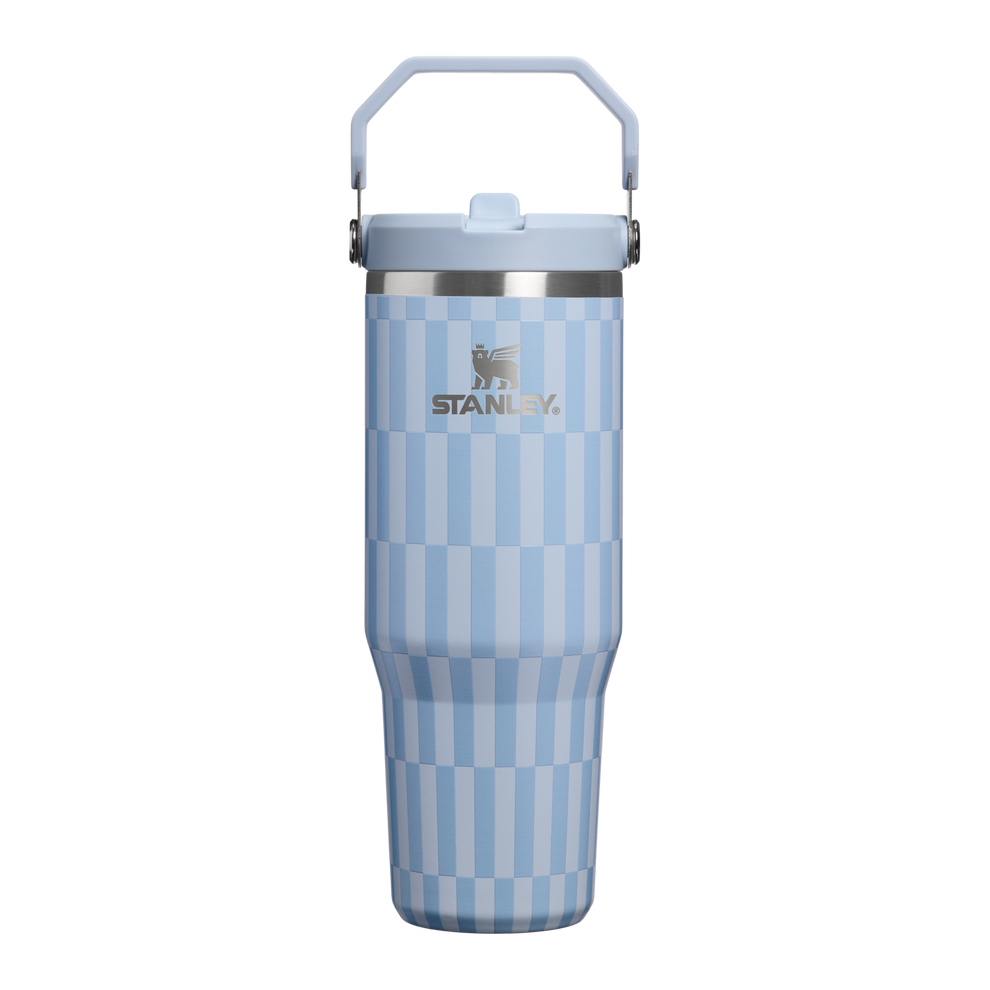 Stanley 1913 The IceFlow™ Flip Straw   Tumbler | 30 oz High Summer in Linen Blue Tile | Front View
