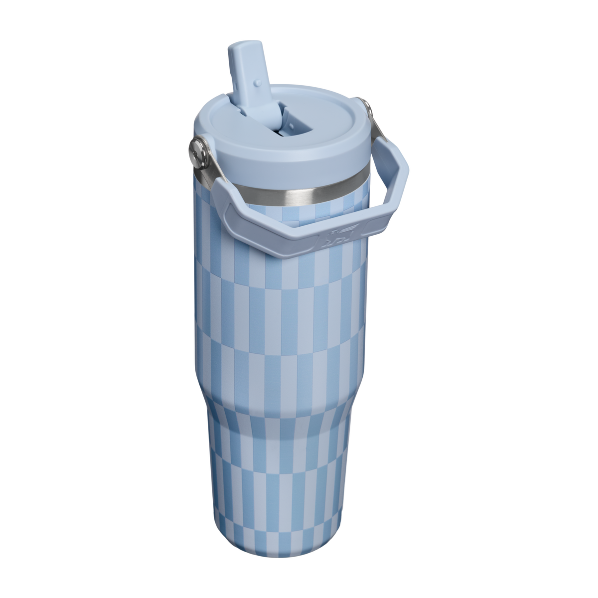 Stanley 1913 The IceFlow™ Flip Straw   Tumbler | 30 oz High Summer in Linen Blue Tile | Back View