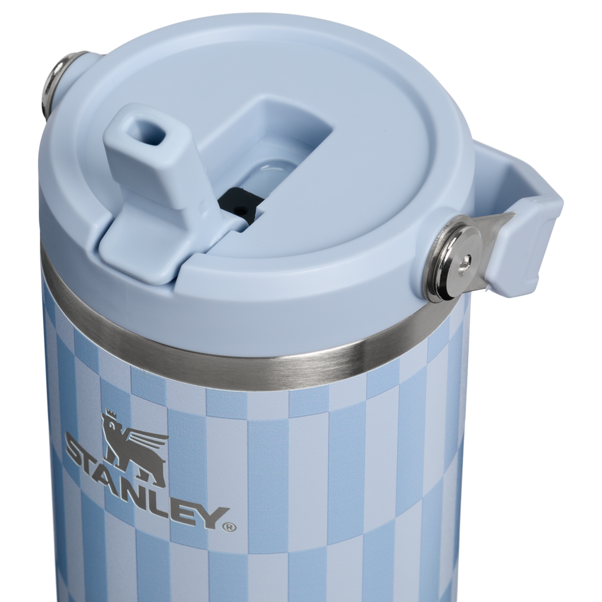 Stanley 1913 The IceFlow™ Flip Straw   Tumbler | 30 oz High Summer in Linen Blue Tile | Lid Detailed View