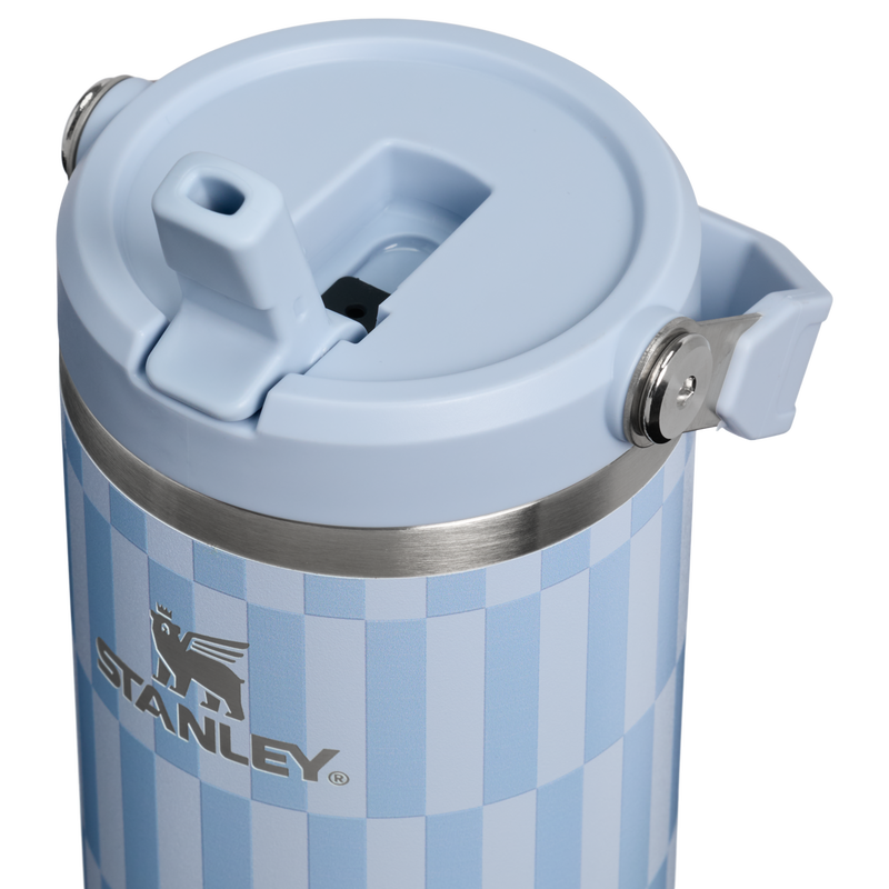 Stanley 1913 The IceFlow™ Flip Straw   Tumbler | 30 oz High Summer in Linen Blue Tile | Lid Detailed View