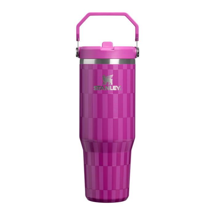 Stanley 1913 The IceFlow™ Flip Straw   Tumbler | 30 oz High Summer in Purple Blossom Tile | Front View
