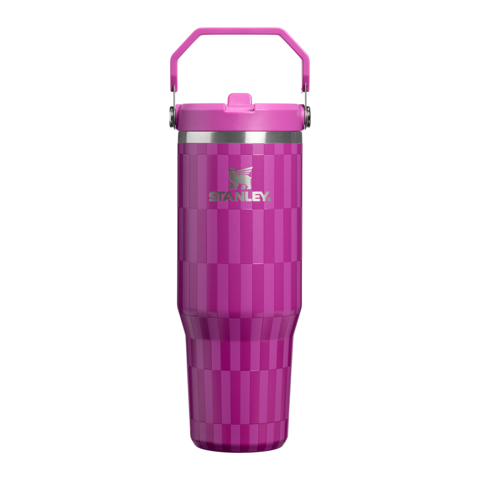 Stanley 1913 The IceFlow™ Flip Straw   Tumbler | 30 oz High Summer in Purple Blossom Tile | Front View