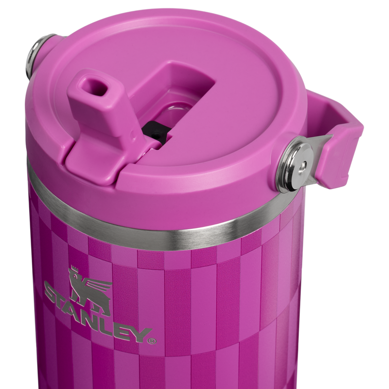 Stanley 1913 The IceFlow™ Flip Straw   Tumbler | 30 oz High Summer in Purple Blossom Tile | Lid Detailed View