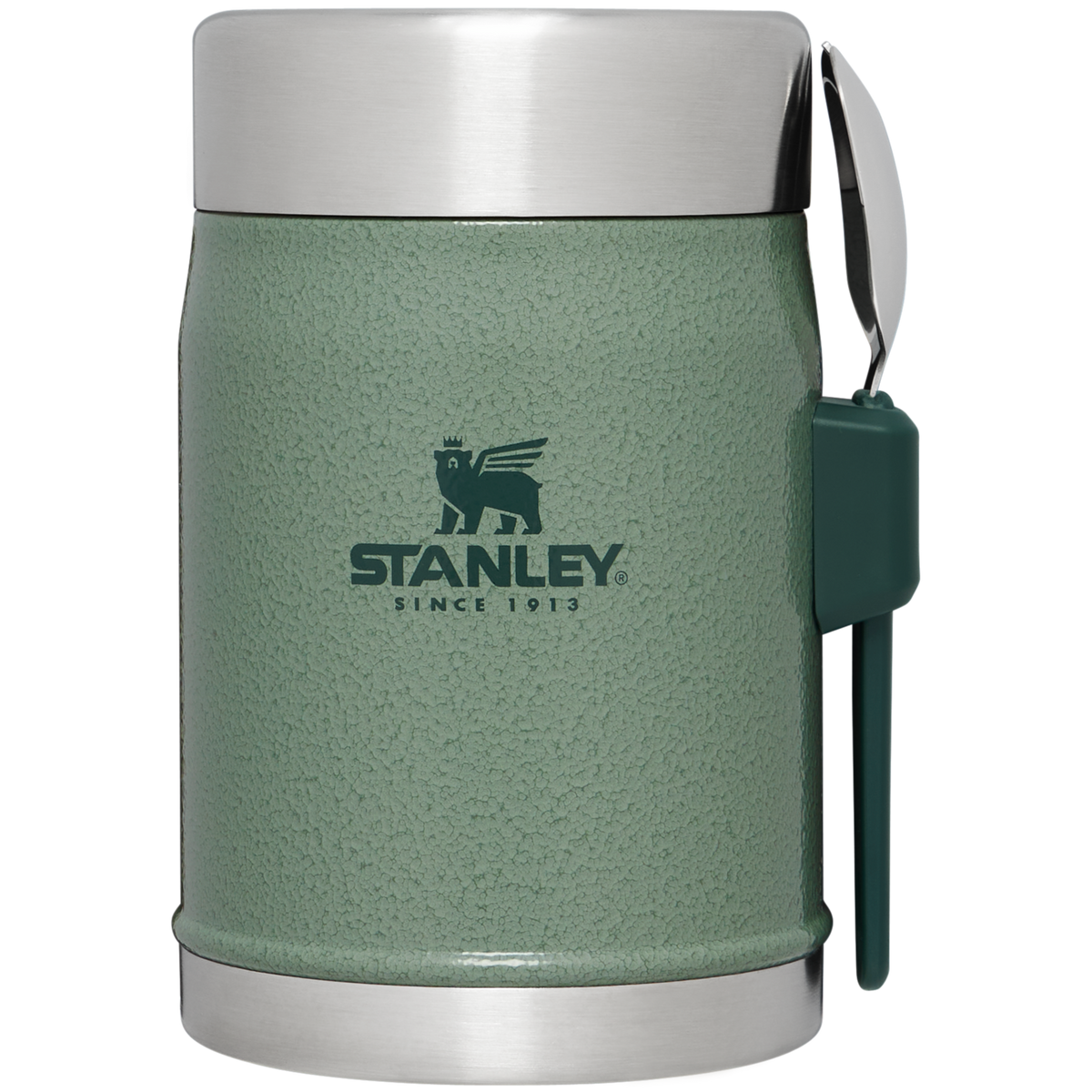 Stanley 1913 Classic Legendary Food Jar + Spork 14 OZ in Hammertone Green | Front View