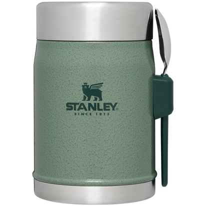 Stanley 1913 Classic Legendary Food Jar + Spork 14 OZ in Hammertone Green | Front View