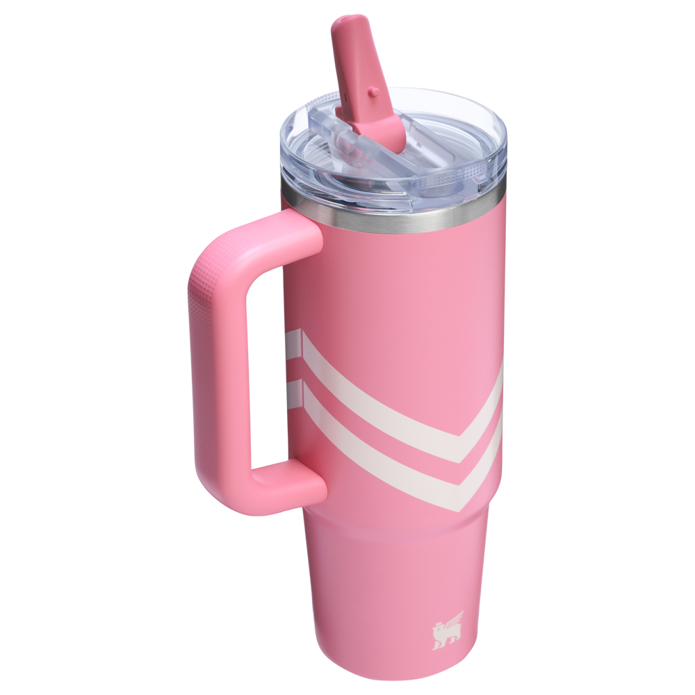 Stanley 1913 The Quencher ProTour Flip Straw Tumbler 30 OZ Oasis Collection in Plumeria Chevron | View 2