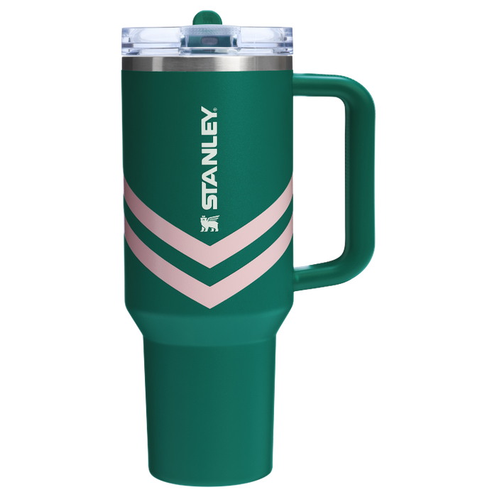 Stanley 1913 The Quencher ProTour Flip Straw Tumbler 40 OZ Oasis Collection in Emerald Chevron