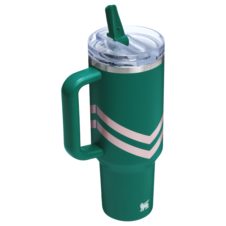 Stanley 1913 The Quencher ProTour Flip Straw Tumbler 40 OZ Oasis Collection in Emerald Chevron | View 2