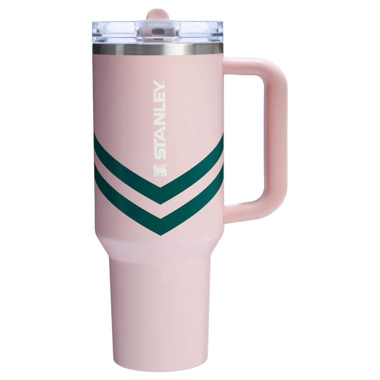 Stanley 1913 The Quencher ProTour Flip Straw Tumbler 40 OZ Oasis Collection in Peach Whip Chevron | Front View