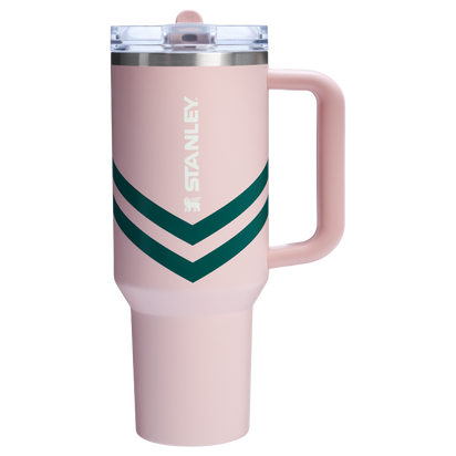 Stanley 1913 The Quencher ProTour Flip Straw Tumbler 40 OZ Oasis Collection in Peach Whip Chevron | Front View