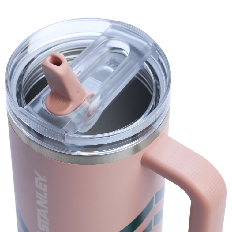 Stanley 1913 The Quencher ProTour Flip Straw Tumbler 40 OZ Oasis Collection in Peach Whip Chevron | Front View