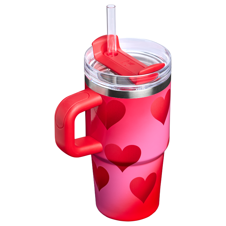 Stanley 1913 The Quencher® H2.0 FlowState™ Tumbler 20 OZ in Rouge Heart Gradient | Back View