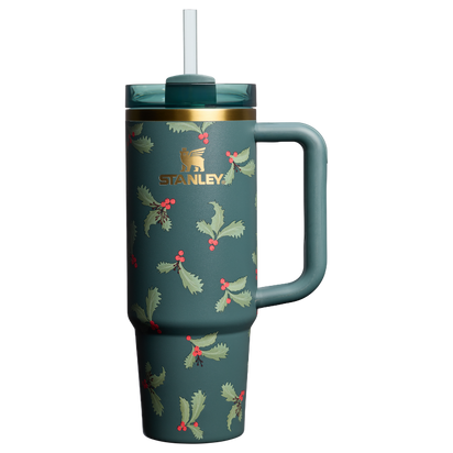 Stanley 1913 Cheers & Cheer The Quencher®H2.0 FlowState™ Tumbler 30 OZ in Holiday Botanical | Front View