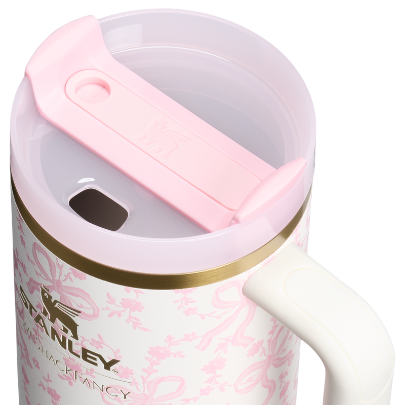 Stanley 1913 Stanley 1913 x LoveShackFancy Quencher®  H2.0 FlowState™ Tumbler | 40 OZ in Coquette Bow – Chantilly | Lid Detailed View