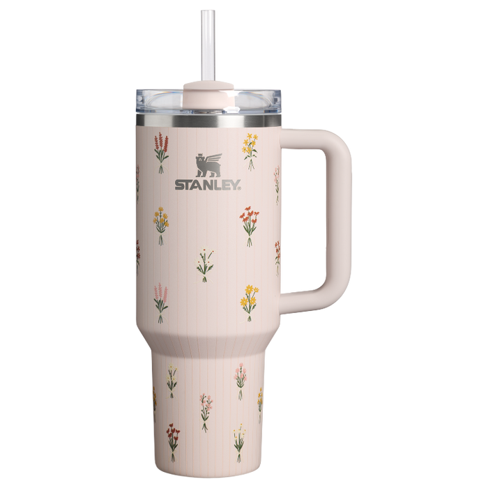 Stanley 1913 The Quencher® H2.0 FlowState Tumbler 40 OZ Rose Quartz Bouquets in Rose Quartz Bouquets