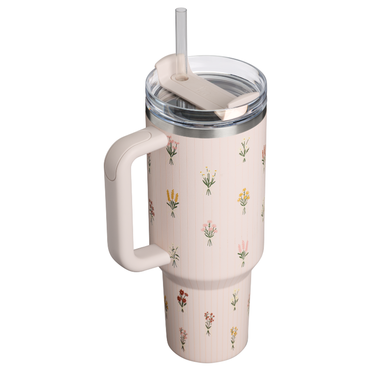Stanley 1913 The Quencher® H2.0 FlowState Tumbler 40 OZ Rose Quartz Bouquets in Rose Quartz Bouquets