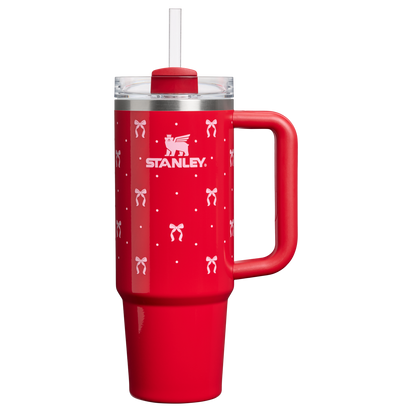 Stanley 1913 The Quencher H2.0 Tumbler 30 oz The Holiday Collection in Rouge Bows | Front View