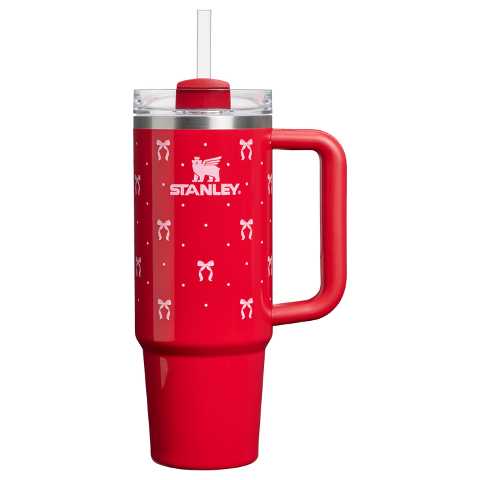 Stanley 1913 The Quencher H2.0 Tumbler 30 oz The Holiday Collection in Rouge Bows | Front View