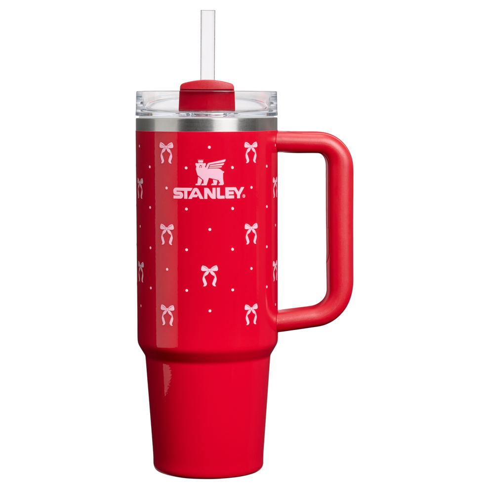 Stanley 1913 The Quencher H2.0 Tumbler 30 oz The Holiday Collection in Rouge Bows | Front View