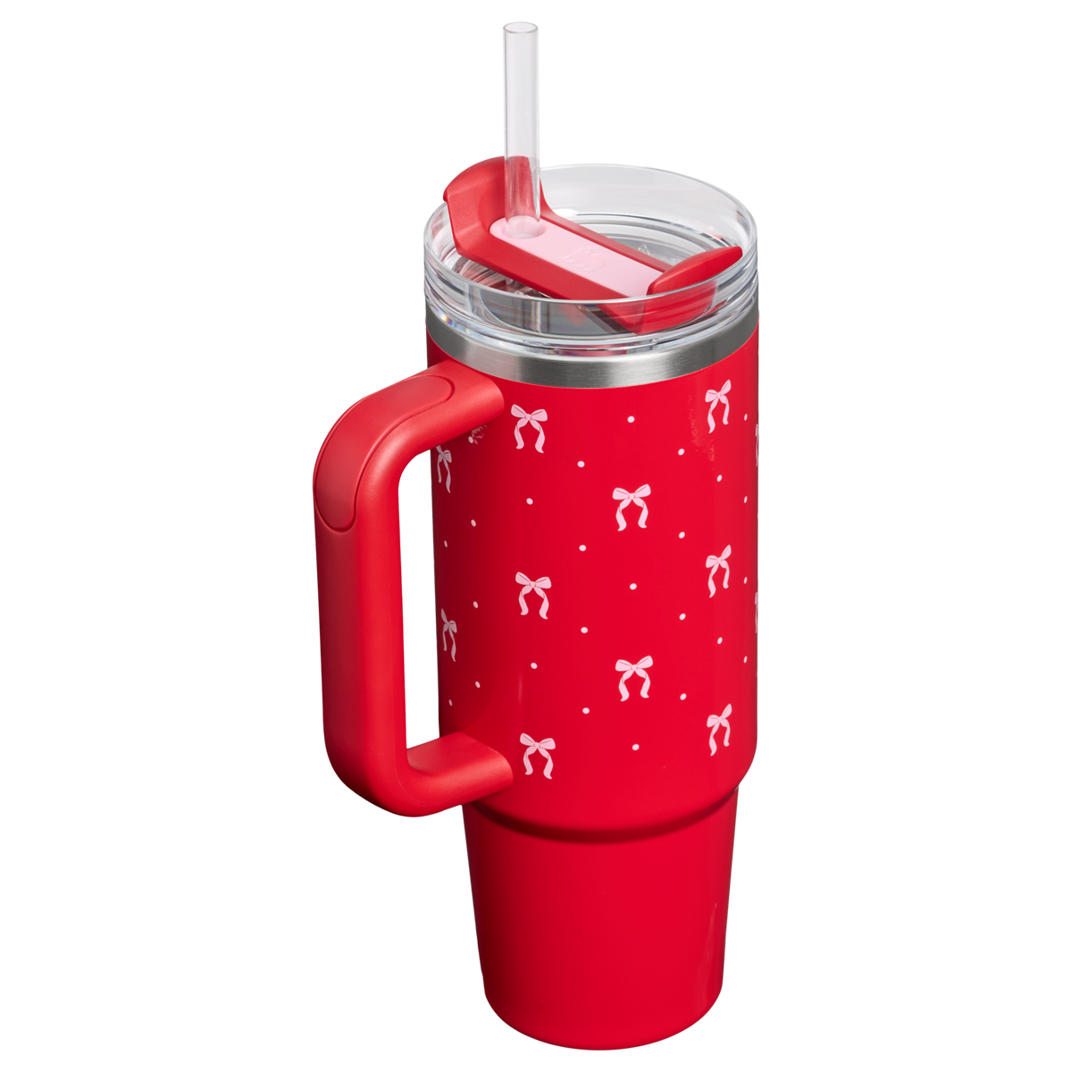 Stanley 1913 The Quencher H2.0 Tumbler 30 oz The Holiday Collection in Rouge Bows | Back View