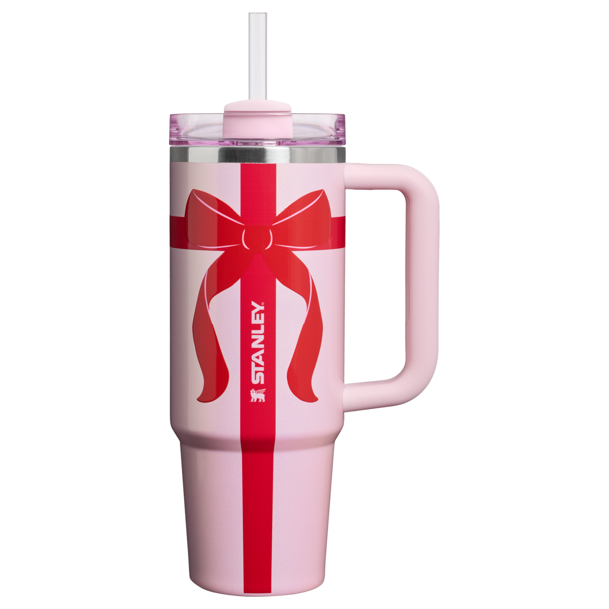 Stanley 1913 The Quencher H2.0 Tumbler 30 oz Ribbon Collection in Soft Pink Ribbon | Front View