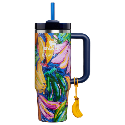 Stanley 1913 Stanley 1913 x FARM Rio Quencher® H2.0 Flowstate™ Tumbler Painted Bananas 30 oz in Farm Rio Painted Bananas | Front View