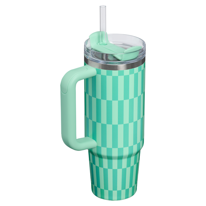 Stanley 1913 The Quencher®  H2.0  Flowstate™ Tumbler 30 oz | High Summer in Dream Green Tile | Back View