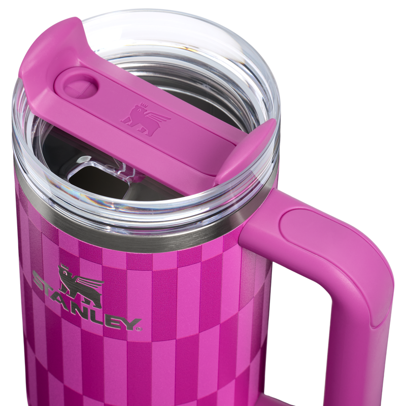 Stanley 1913 The Quencher®  H2.0  Flowstate™ Tumbler 30 oz | High Summer in Purple Blossom Tile | Lid Detailed View