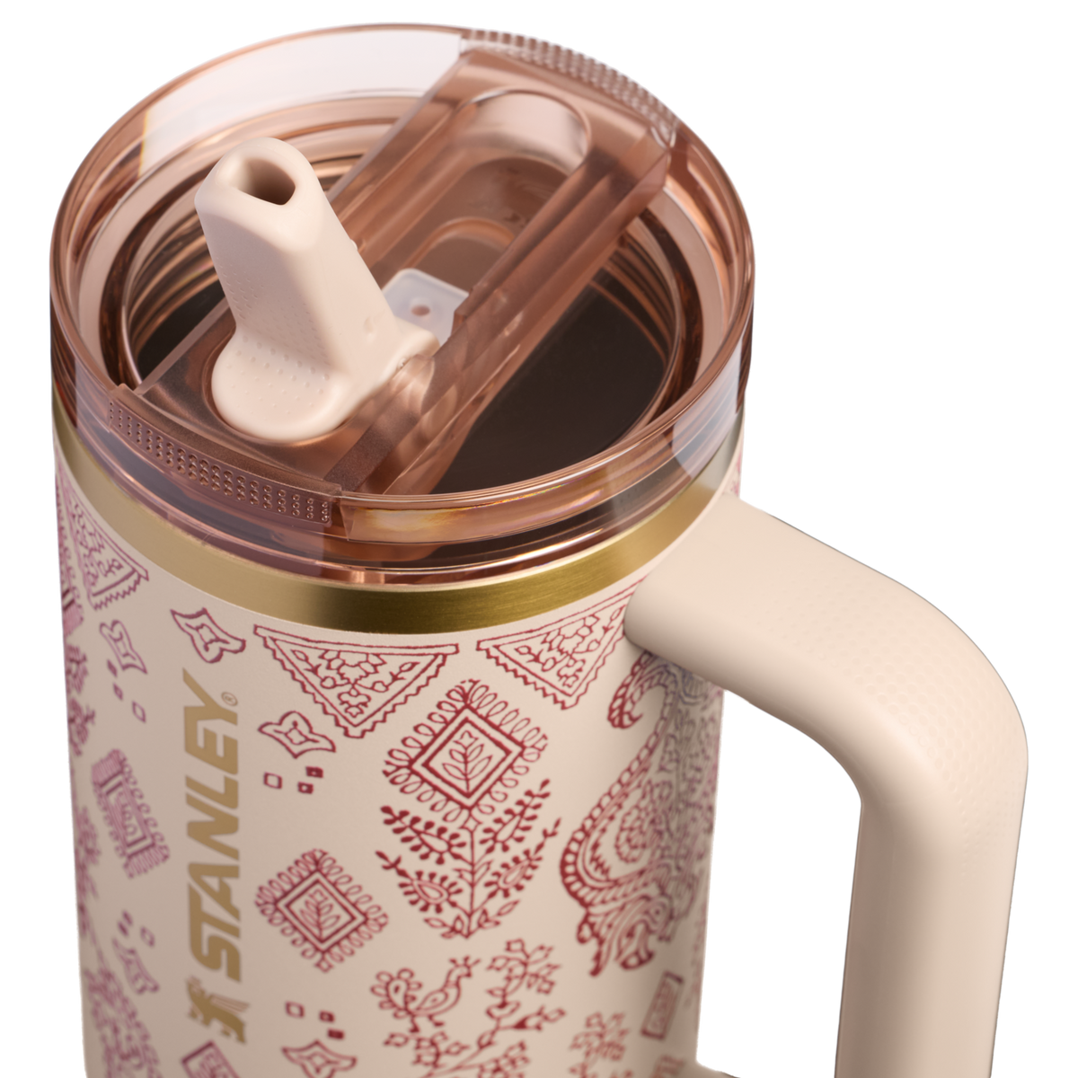 Stanley 1913 Stanley 1913 x Nest Quencher® ProTour Flip Straw Tumbler 30 Oz in Deepa Brown Sugar | Lid Detailed View