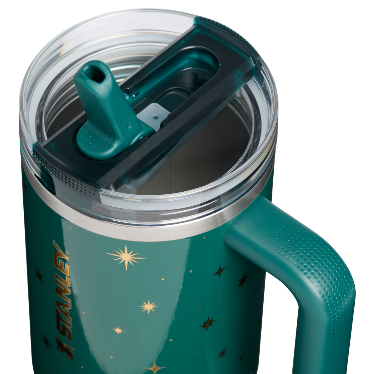 Stanley 1913 The Quencher Protour Tumbler 30 oz The Holiday Collection in Shadow Green Night Sky | Lid Detailed View