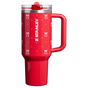 Swatch for Stanley 1913 The Quencher Flipstraw ProTour Tumbler 40 Oz The Holiday Collection in Rouge Bows | Front View