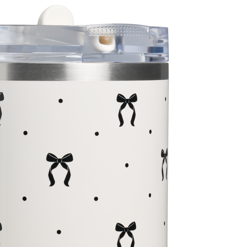 Stanley 1913 The Quencher Flipstraw ProTour Tumbler 40 Oz The Holiday Collection in Salt Bows | Detailed View