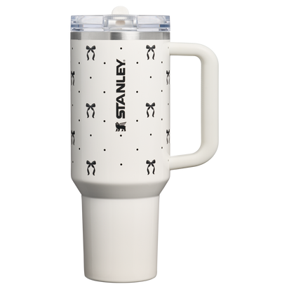 Stanley 1913 The Quencher Flipstraw ProTour Tumbler 40 Oz The Holiday Collection in Salt Bows | Front View