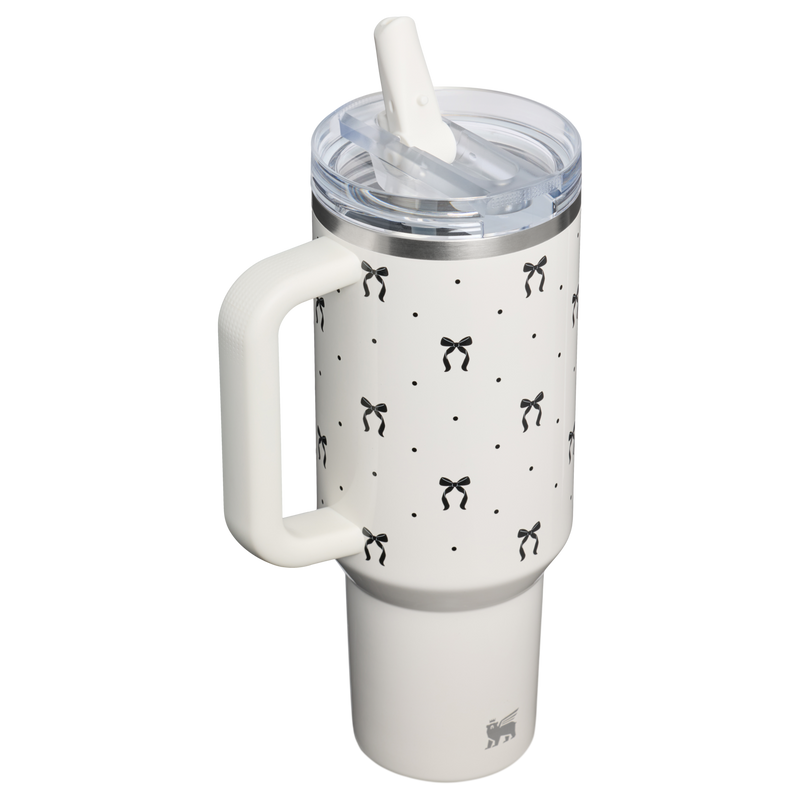 Stanley 1913 The Quencher Flipstraw ProTour Tumbler 40 Oz The Holiday Collection in Salt Bows | Back View