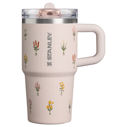 Stanley 1913 The Quencher ProTour Flip Straw Tumbler 20 OZ Rose Quartz Bouquets in Rose Quartz Bouquets | Front View