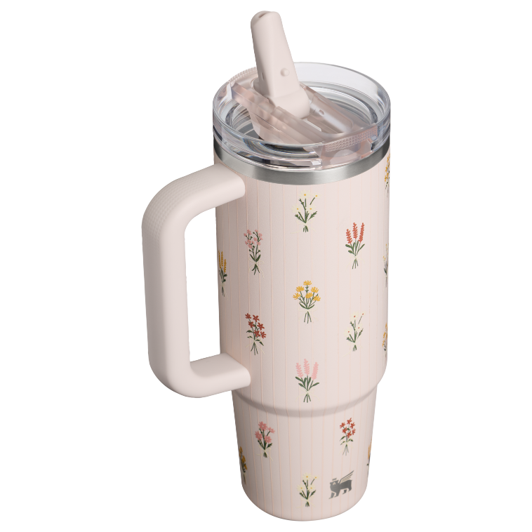 Stanley 1913 The Quencher ProTour Flip Straw Tumbler 30 OZ Rose Quartz Bouquets in Rose Quartz Bouquets