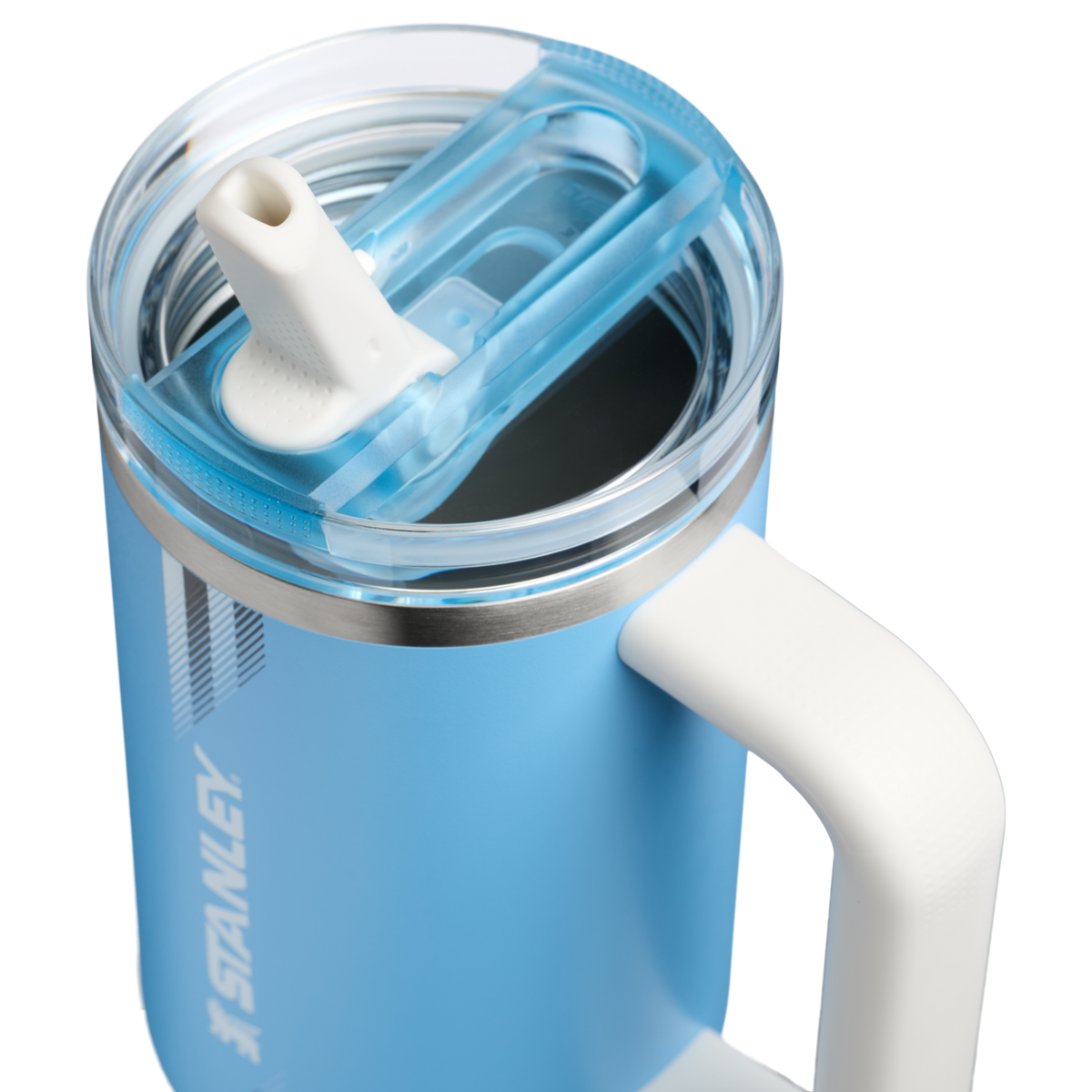 Stanley 1913 Country Collection Quencher® ProTour Flip Straw Tumbler 30 OZ in Team Light Blue White | Lid Detailed View