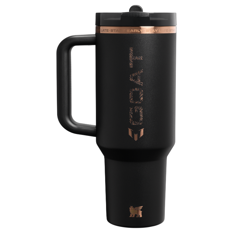 Stanley 1913 Messi x Stanley 1913 Quencher® ProTour Flip Straw Tumbler in Messi GOAT Black | Back View