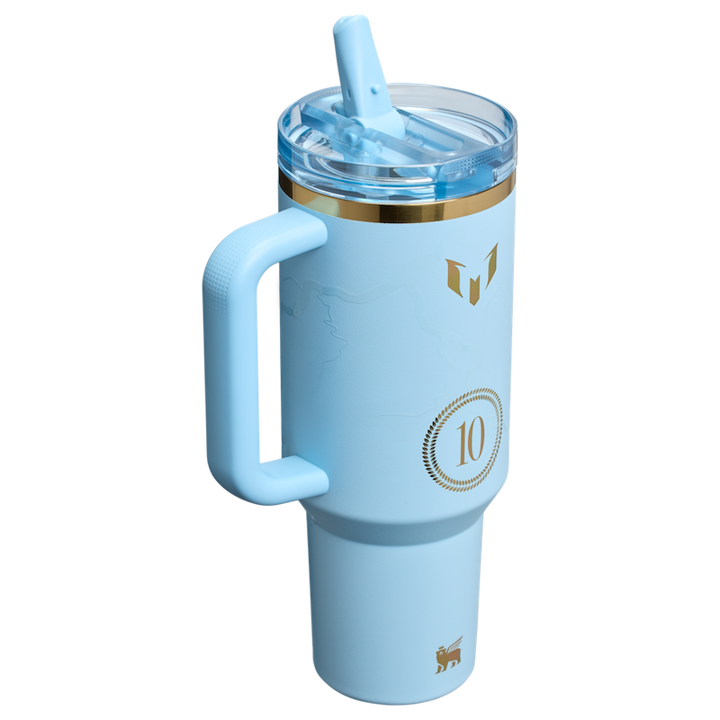 Stanley 1913 Messi x Stanley 1913 Quencher® ProTour Flip Straw Tumbler in Messi Striker Blue | Back View