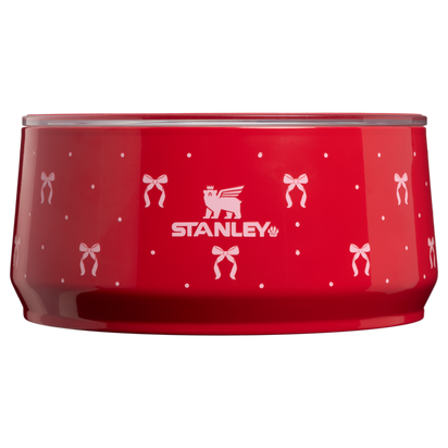 Stanley 1913 The Stanley Pet Bowl 24 oz The Holiday Collection in Rouge Bows | Front View