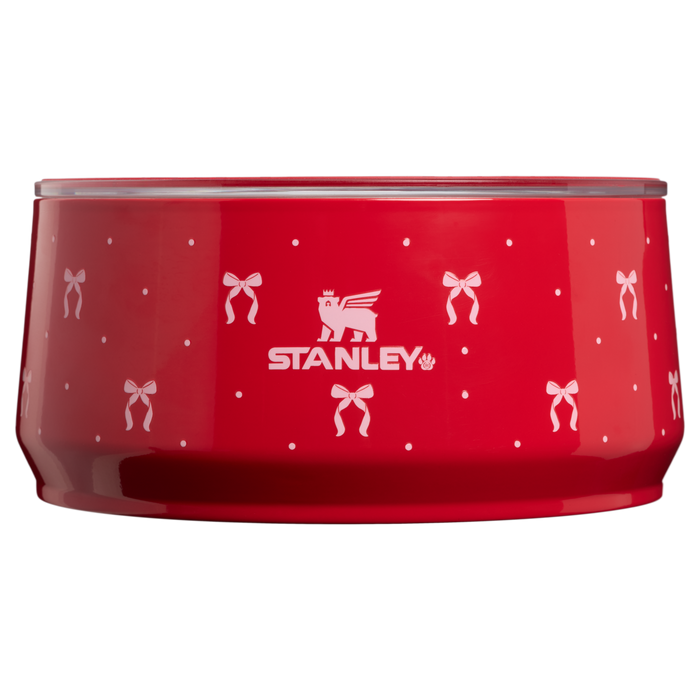 Stanley 1913 The Stanley Pet Bowl 24 oz The Holiday Collection in Rouge Bows | Front View
