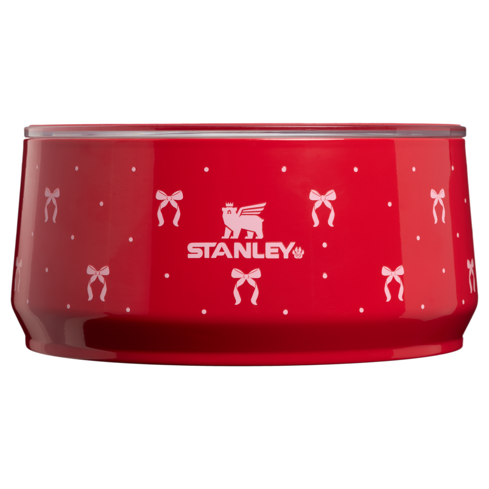 Stanley 1913 The Stanley Pet Bowl 24 oz The Holiday Collection in Rouge Bows | Front View