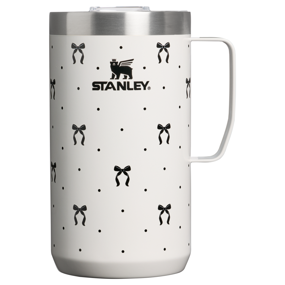 Stanley 1913 The Everyday Camp Mug 24 oz The Holiday Collection in Salt Bows | Front View
