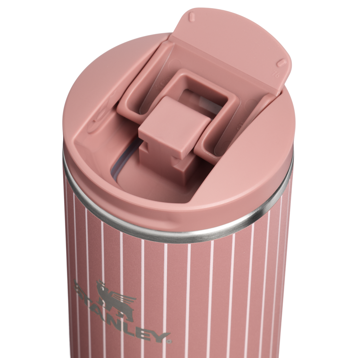 Stanley 1913 Transit Flip Top Mug 12 oz Spring Reset Collection in Moab Pinstripe | Lid Detailed View