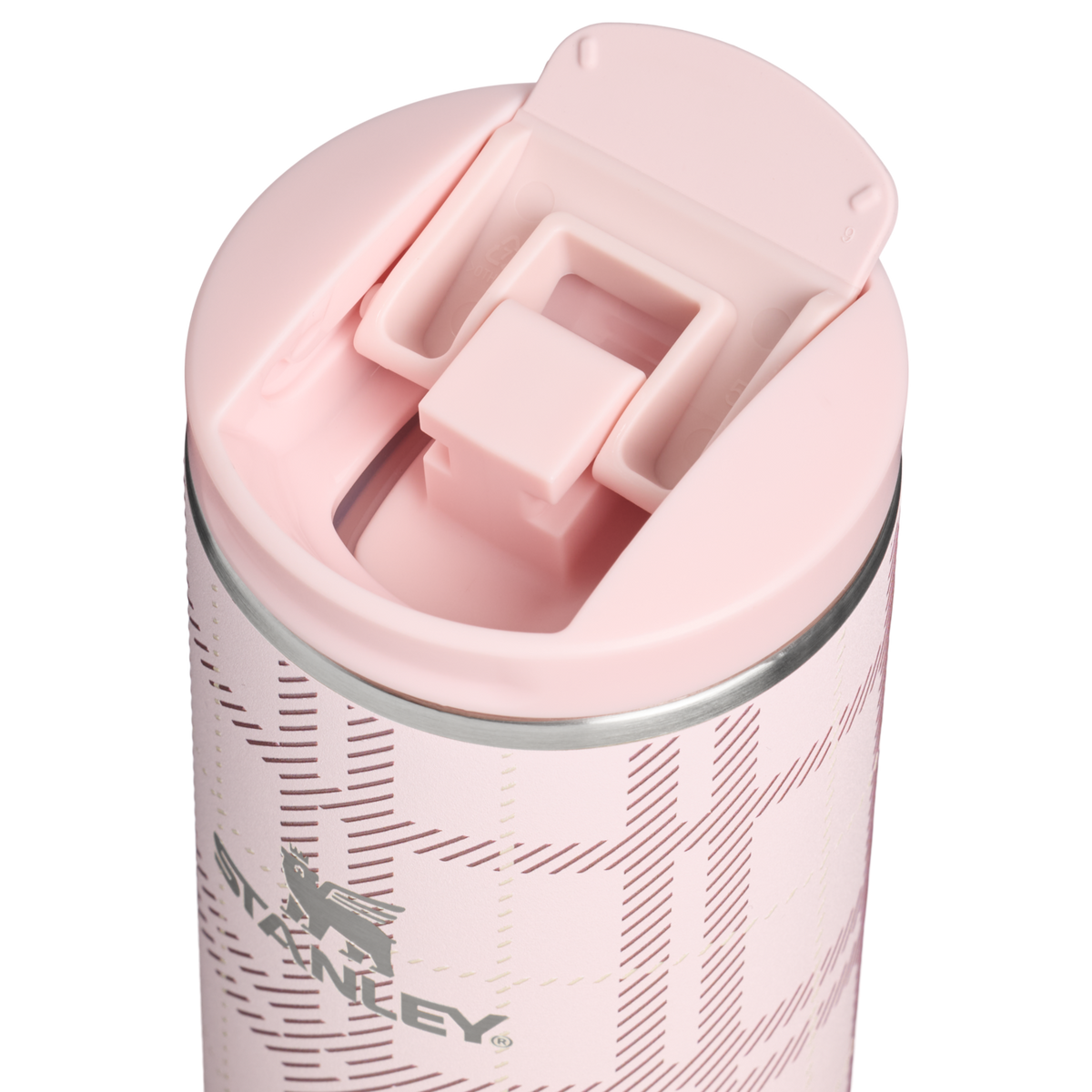 Stanley 1913 Transit Flip Top Mug 16 oz Spring Reset Collection in Blossom Plaid | Lid Detailed View